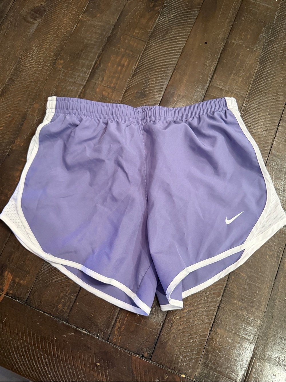 Nike girls Purple Running Shorts with White Trim